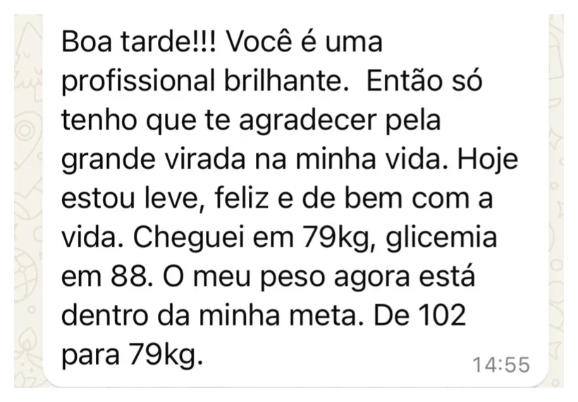 Mensagem de uma paciente em acompanhamento com a Amanda (1)