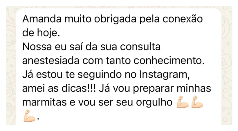 Mensagem de uma paciente em acompanhamento com a Amanda (4)
